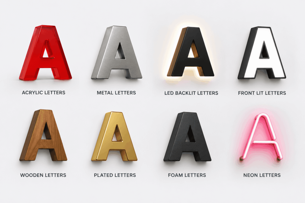 Types of 3d letters